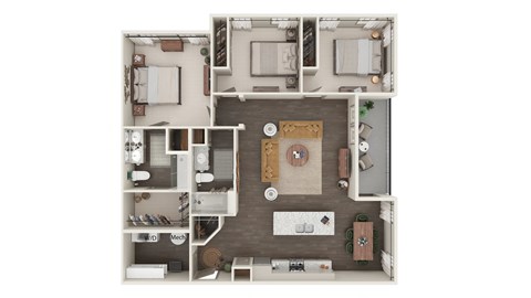 The Roseville Floor Plan at The Address Galleria, Matthews, NC, 28105